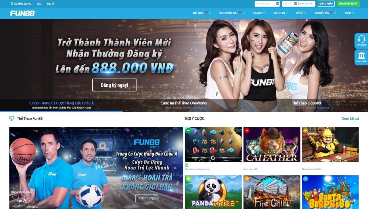 Fun88vi.TV là một nhà cái cá cược uy tín, chất lượng hàng đầu châu Á 